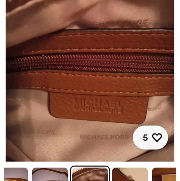 Michael Kors Brown Leather Women's Bag Lupina 7x10x5 - Picture 4 of 9